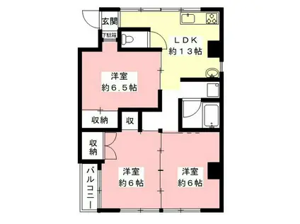コアフィール柴田(3LDK/4階)の間取り写真