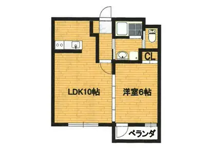 Fメゾン丸山(1LDK/3階)の間取り写真