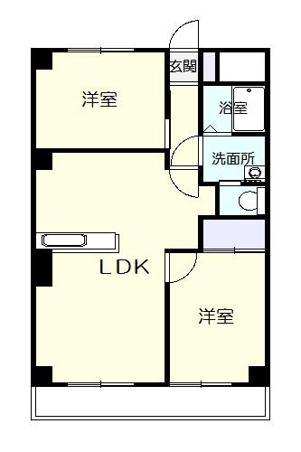 シェモワ前橋(2LDK/4階)の間取り写真