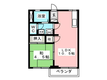 SAKYO大坪町(1LDK/2階)の間取り写真