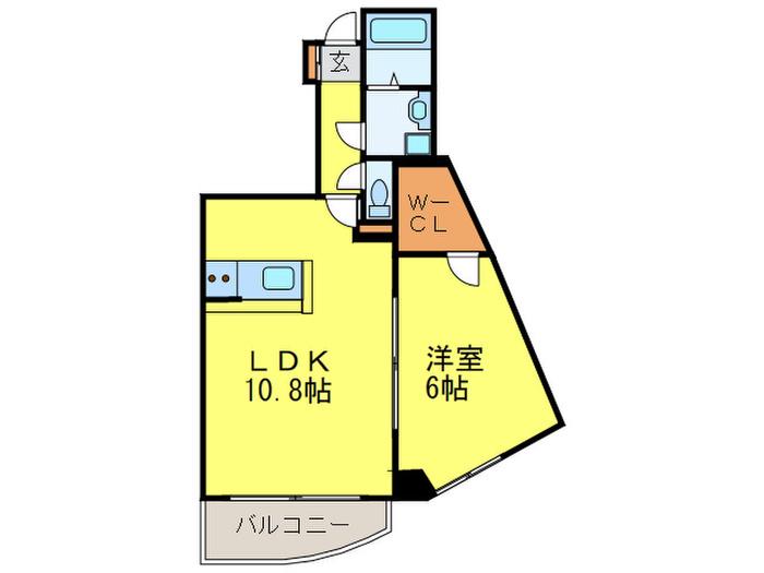 フラップワン高宮(1LDK/9階)の間取り写真