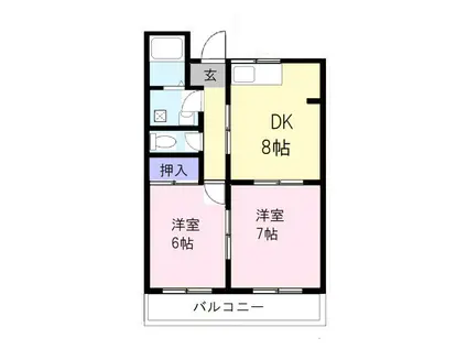 ロイヤルハイムK(2DK/4階)の間取り写真