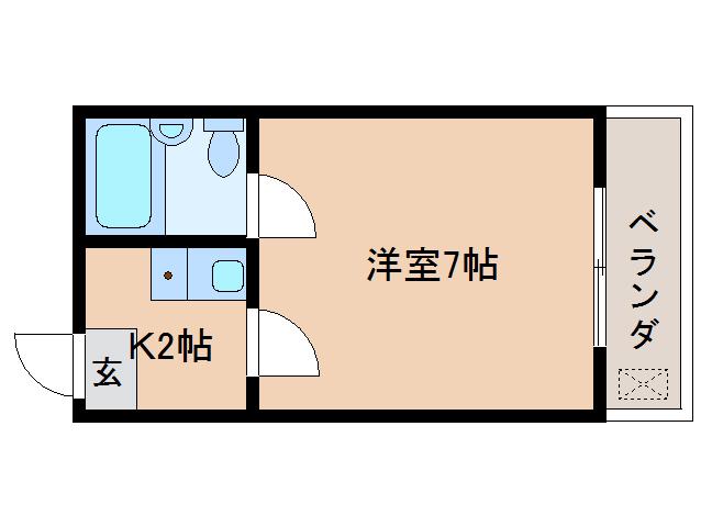 コーポ諏訪西大寺(1K/3階)の間取り写真