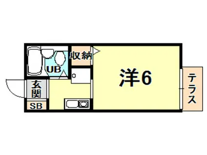 エクセルコート甲東園(1K/1階)の間取り写真