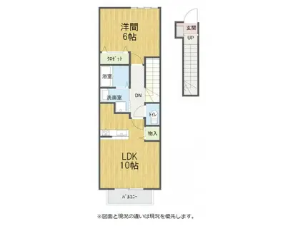 シンフォニアB(1LDK/2階)の間取り写真