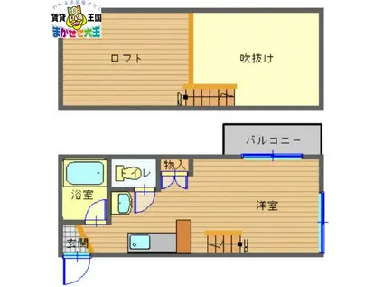 ハイツシェスタ(ワンルーム/2階)の間取り写真