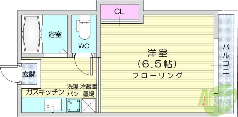 アーバンハイツ桜ヶ丘(1K/1階)の間取り写真