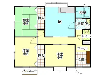 サンステージ亀ヶ崎(3DK/1階)の間取り写真