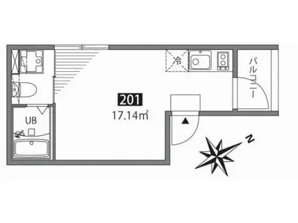 西新宿アパートメント(ワンルーム/2階)の間取り写真