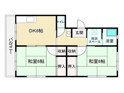 リバーサイド門司(2DK/1階)の間取り写真