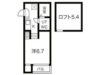 LINO HOLOMUA壱番館(1K/1階)の間取り写真