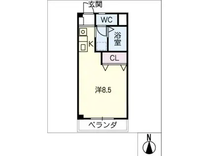 メゾンアミィ(ワンルーム/1階)の間取り写真