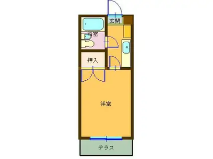 マンションパル(1K/2階)の間取り写真