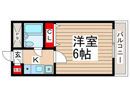 パークサイド早稲田3(1K/4階)の間取り写真