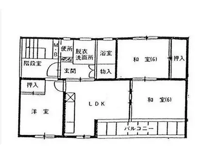 興宗ビル(3LDK/2階)の間取り写真