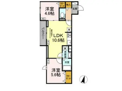 グラナーデ西瑞江(2LDK/3階)の間取り写真