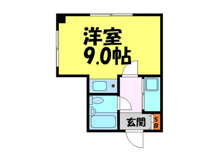 ティアラ宝塚(ワンルーム/2階)の間取り写真