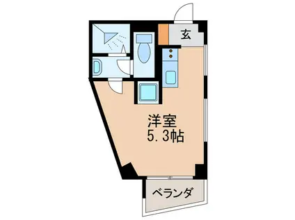 MAISORIE車道(ワンルーム/2階)の間取り写真