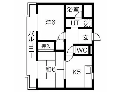 パラドール永和(2DK/7階)の間取り写真
