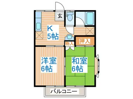 メゾン小幡(2K/2階)の間取り写真
