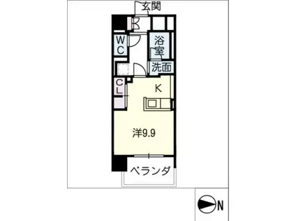 エクセレンス三蔵(ワンルーム/7階)の間取り写真