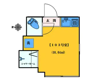 アーバンプレイス新宿落合III(ワンルーム/1階)の間取り写真