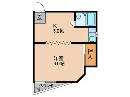 サンローズ小林NO.2(1K/2階)の間取り写真