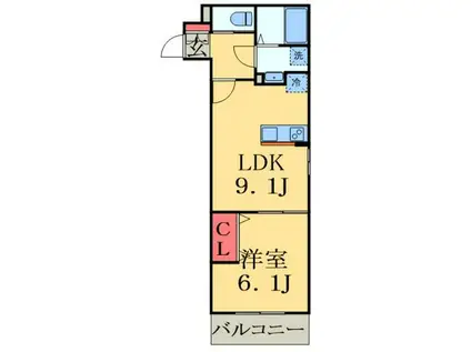 レイエス津田沼III(1LDK/3階)の間取り写真