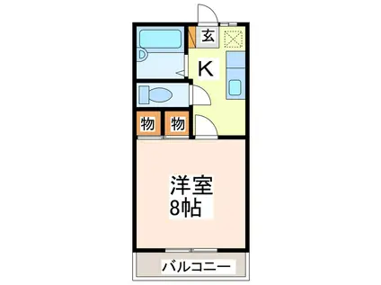 メゾン北町(1K/2階)の間取り写真