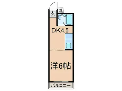 セントラルハイツ(1DK/2階)の間取り写真