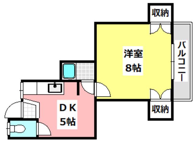 コーポディオ(1DK/2階)の間取り写真