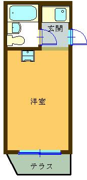 朝日弁天町マンション(ワンルーム/1階)の間取り写真
