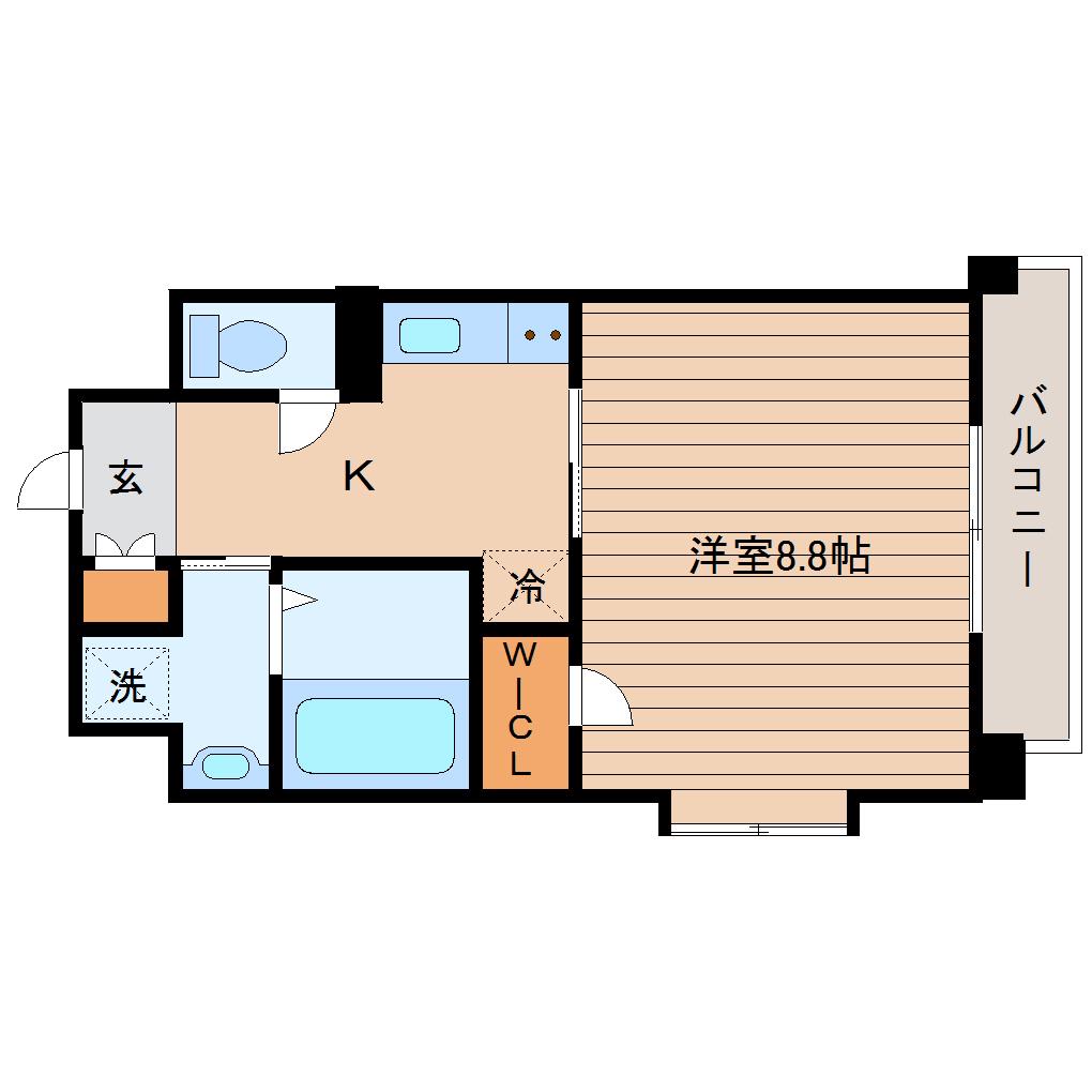 LAVISTA八乙女中央(1K/4階)の間取り写真