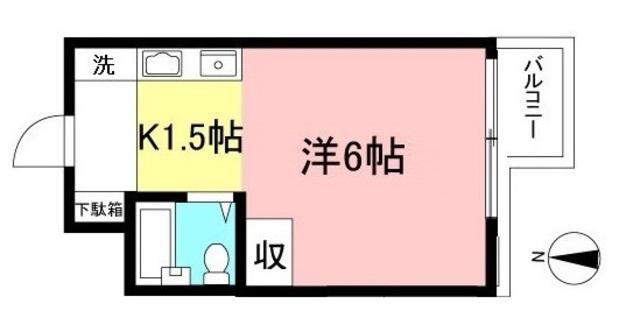 アーバンレジデンス(1K/2階)の間取り写真