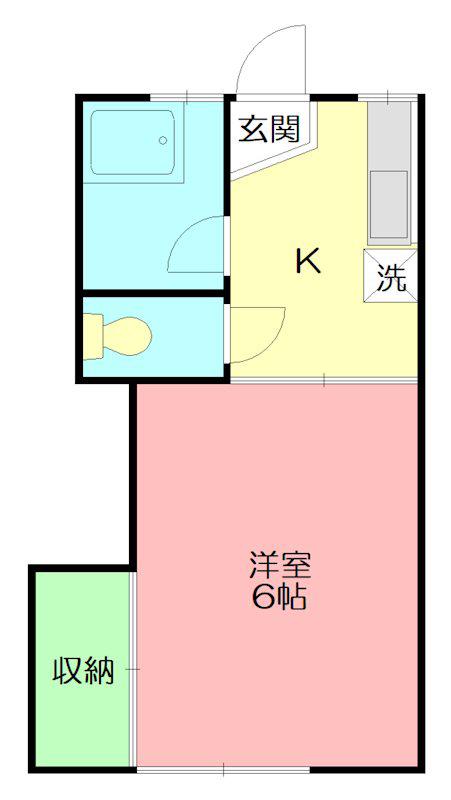 ルミエールB棟(1K/1階)の間取り写真