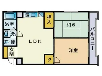 ハイムオリンポス(2LDK/1階)の間取り写真