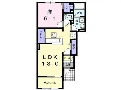 ユア・ハイツ(2LDK/1階)の間取り写真
