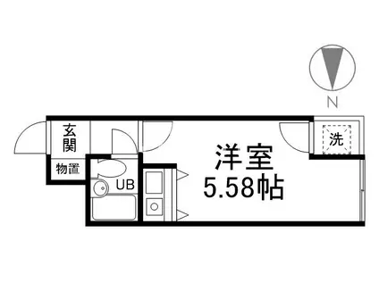 トライヤード(ワンルーム/2階)の間取り写真