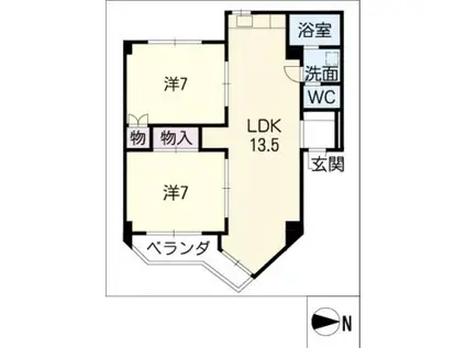 ST PLAZA ARAHATA(2LDK/4階)の間取り写真