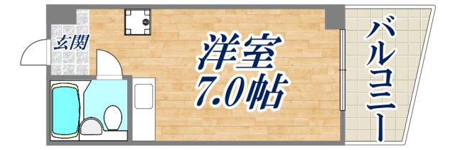 ボヌール里中(ワンルーム/3階)の間取り写真