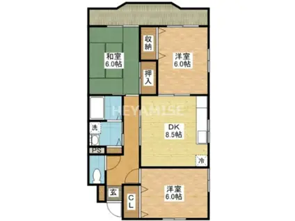 コーポNEW(3DK/1階)の間取り写真