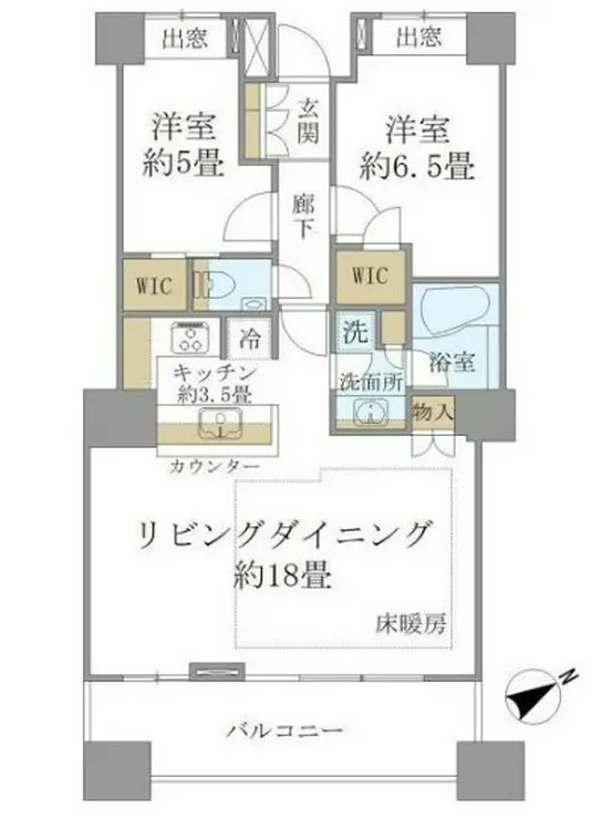 エアライズタワー 25階階 間取り