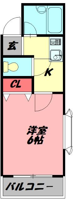 メゾンかなめ(1K/4階)の間取り写真