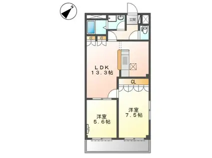 パレット伏見(2LDK/1階)の間取り写真