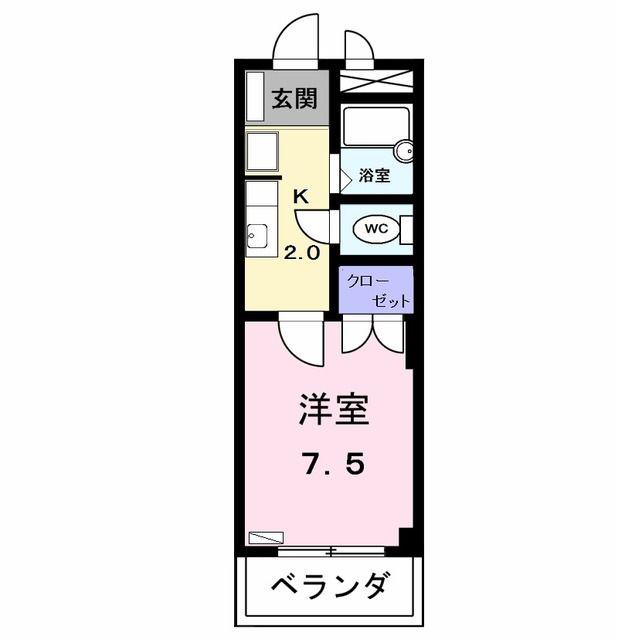 ヴィクトワール(1K/1階)の間取り写真