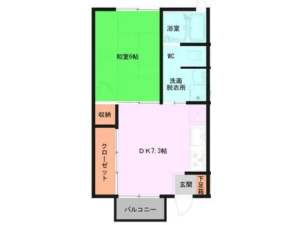 山内アパート(1DK/1階)の間取り写真