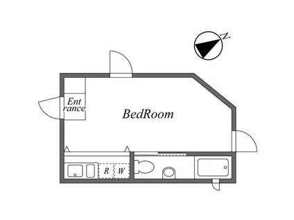 イースト RISE 由比ガ浜A(ワンルーム/2階)の間取り写真