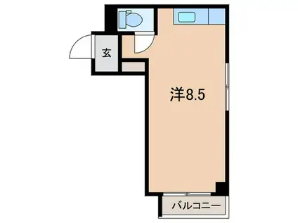 樺沢ビル(ワンルーム/3階)の間取り写真