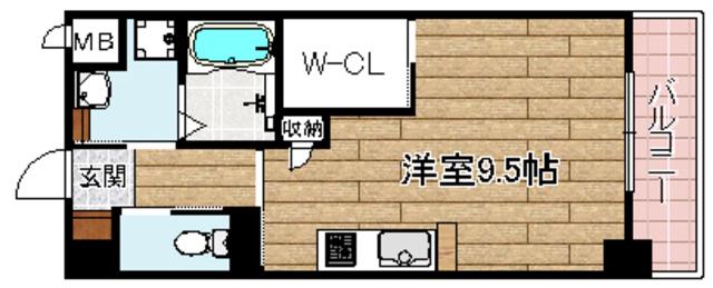 グランベージュ大手町(1K/1階)の間取り写真
