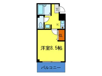 グランシャリオ・オオヤブ(1K/1階)の間取り写真